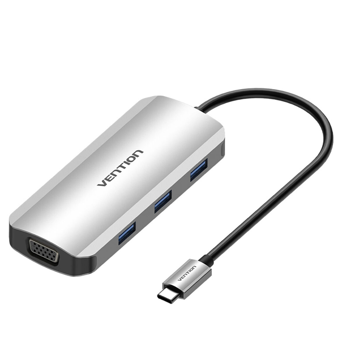 USB rozbočovač Vention TOIHB 100 W Striebristý